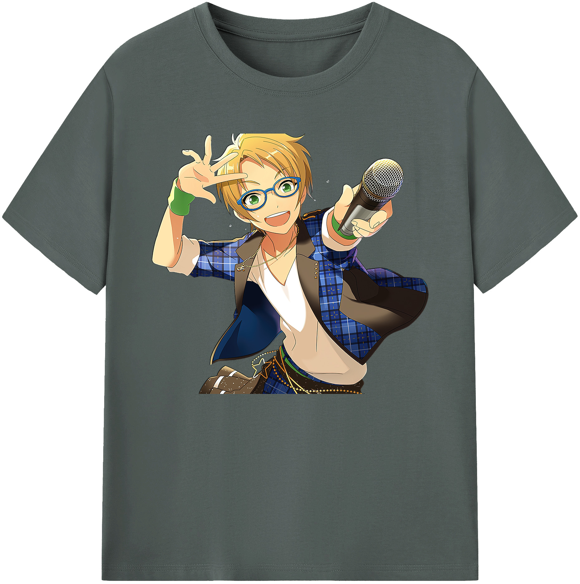 （画像用） あんさんぶるスターズ! Ensemble Stars 綿100％ メンズ半袖Tシャツ｜肌触りやわらか＆通気性